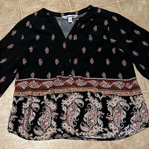 Tantrums long bell sleeve paisley print tunic shirt